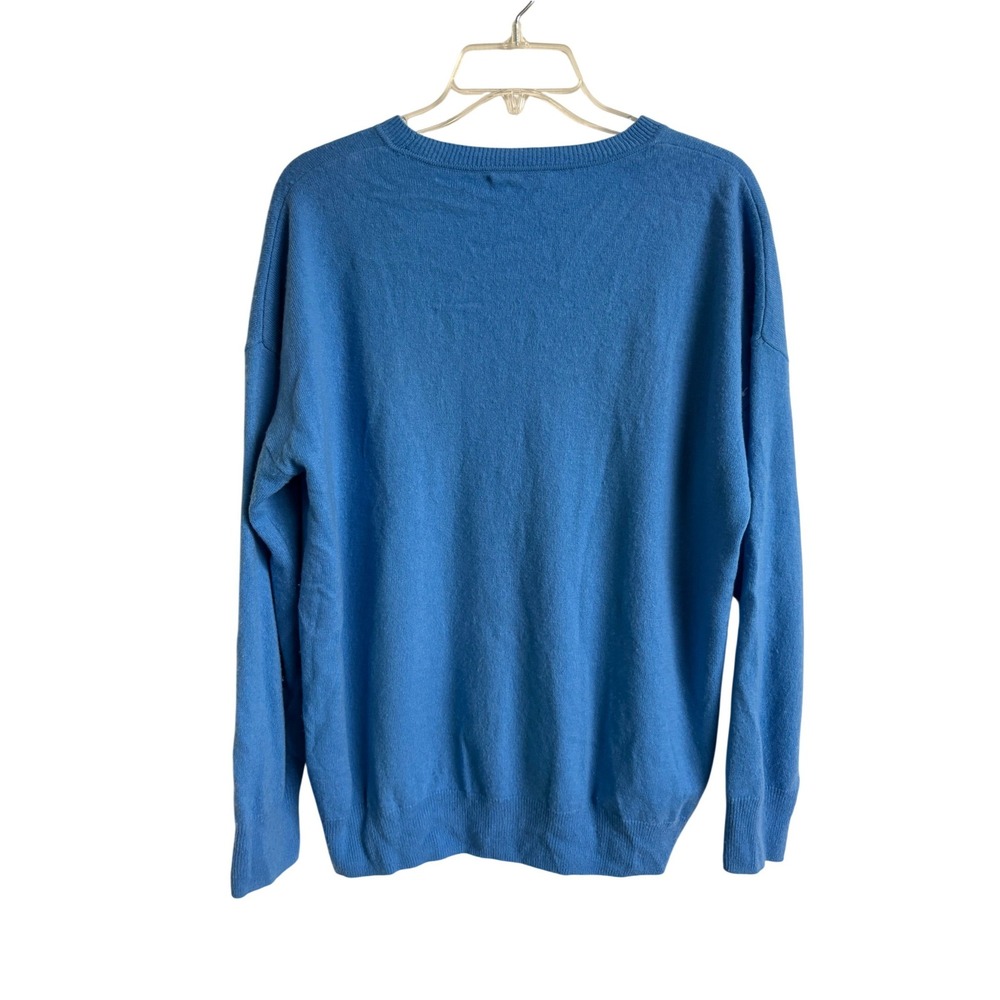 Sandro Paris Blue FLASHBACK Wool Cashmere Blend Graphic Knit Sweater Womens L - Picture 2 of 11